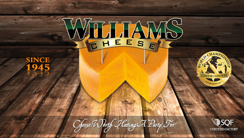 Williams Cheese cheddar wedge with award seal