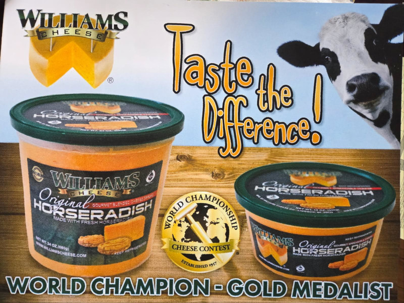 Assorted cheeses and horseradish dip